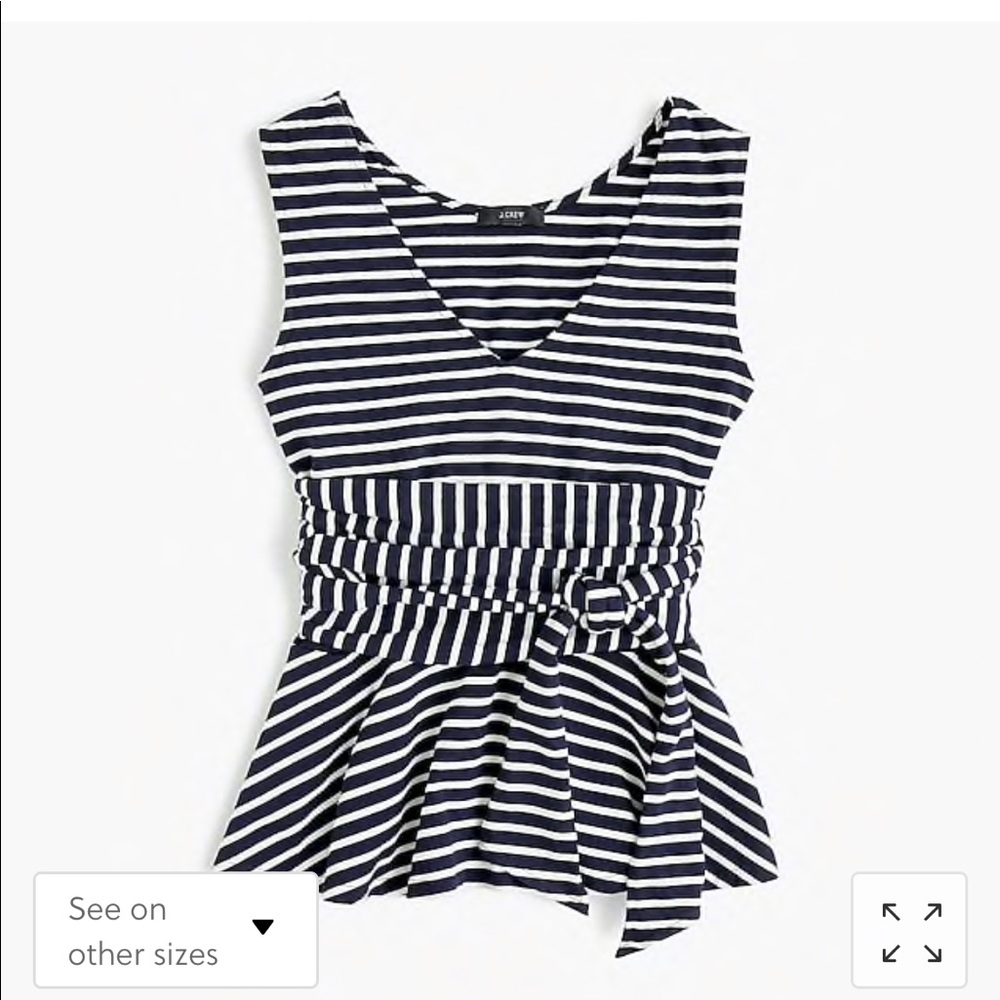 NWT- JCrew sleeveless tie waist peplum top
